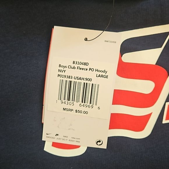 Nike Hoodie Pull Over Sweatshirt Blue Navy Red White USA Hockey Youth Boys Girls - Picture 7 of 9